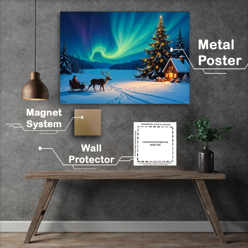 Buy : (A snowy night for santa christmas and his sleigh)
