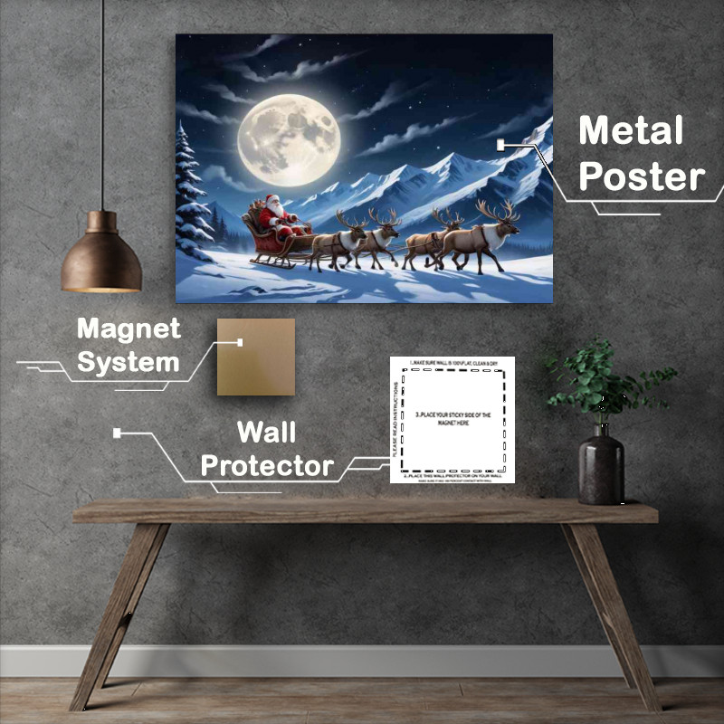 Buy : (Santa clause with raindeers and the full moon)