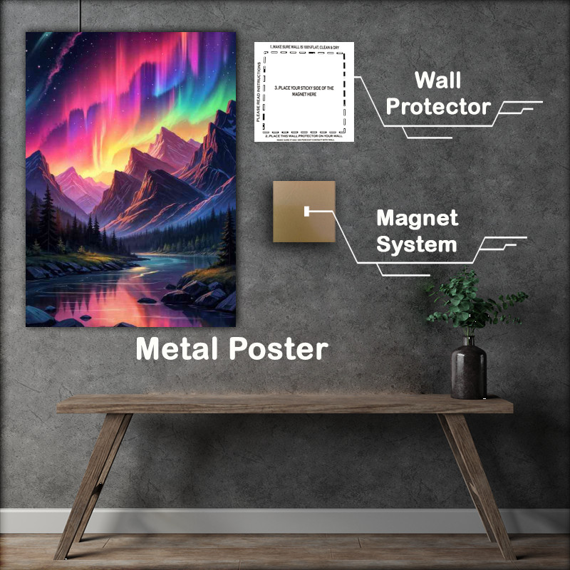 Buy : (Aurora borealis and the flowing river)