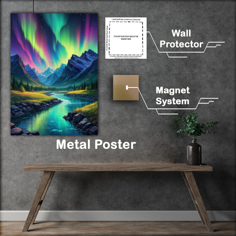 Buy : (Painting colorful aurora borealis in the night)
