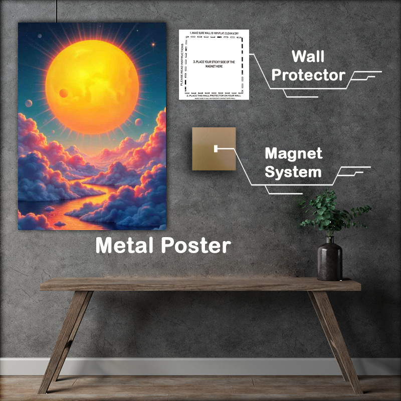 Buy : (Amazing glowing bright sun coludes and mountains)