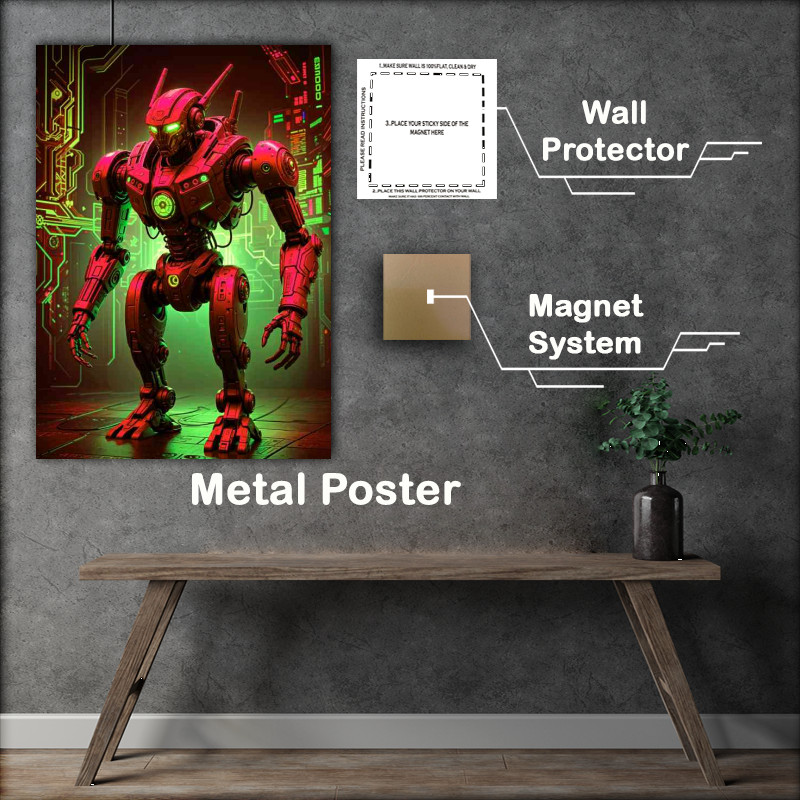 Buy : (Cyberpunk robot in neon green and red)