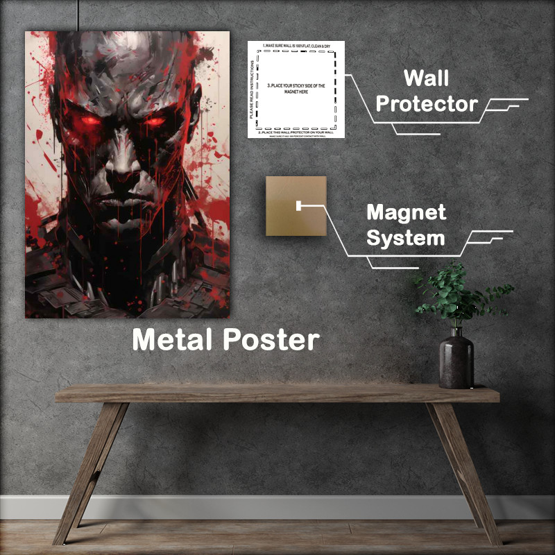 Buy Metal Poster : (Terminator Japanese ink art)