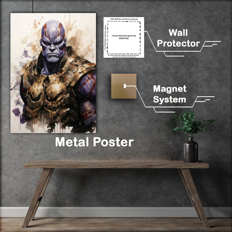 Buy Metal Poster : (Thanos Japanese ink art style)