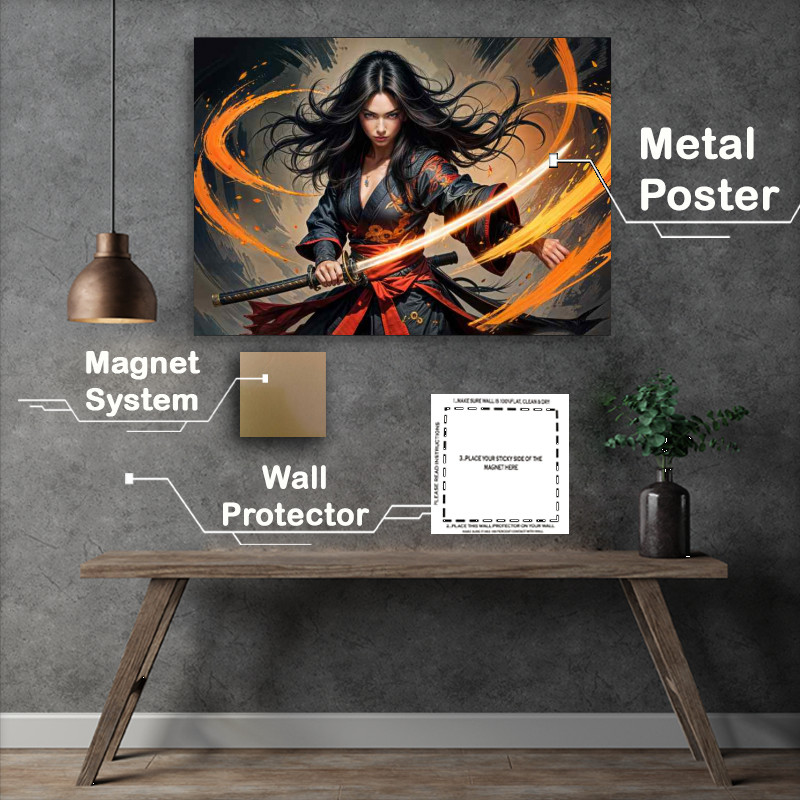 Buy Metal Poster : (Japanese warrior dark fantasy)