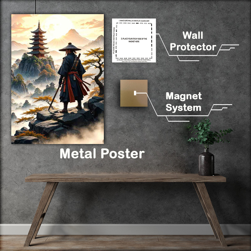 Buy Metal Poster : (Samurai returning home after long battle)