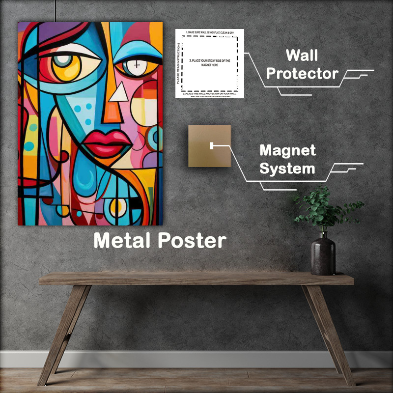 Buy : (Vibrant Encounters Abstract Faces in Multicolor)