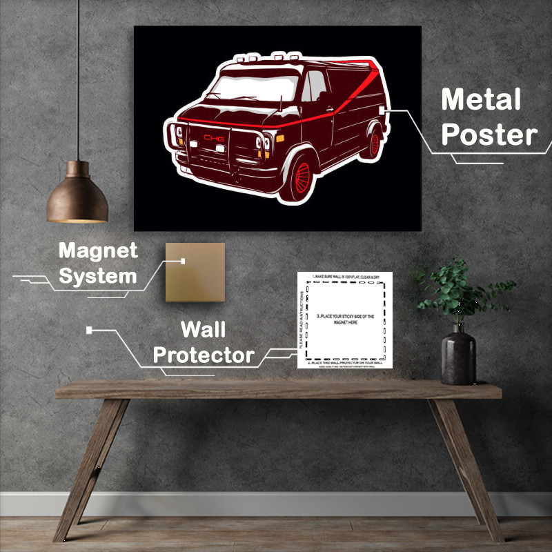 Buy Metal Poster : (Childhood Cars A team van)