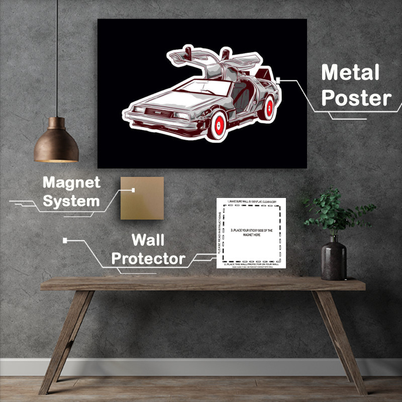 Buy Metal Poster : (Childhood Cars Delorean)