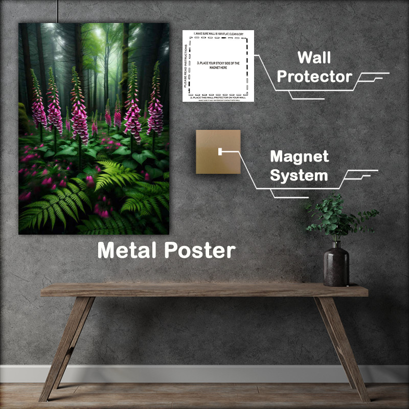 Buy : (Vibrant Pink British Foxglove Metal Poster)
