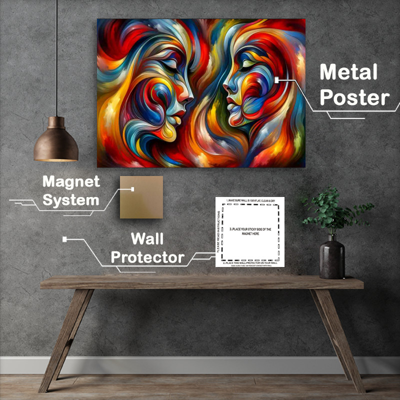 Buy : (Vibrant Abstract Faces Artistic Expression Painting)