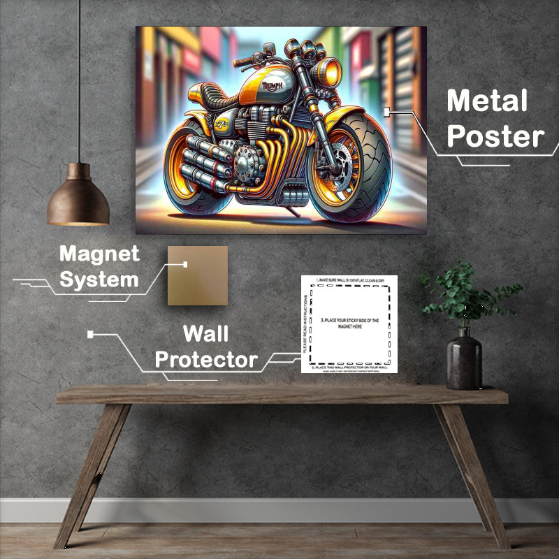 Buy : (Cartoon Triumph X75 Hurricane Motorcycle Art so cool)