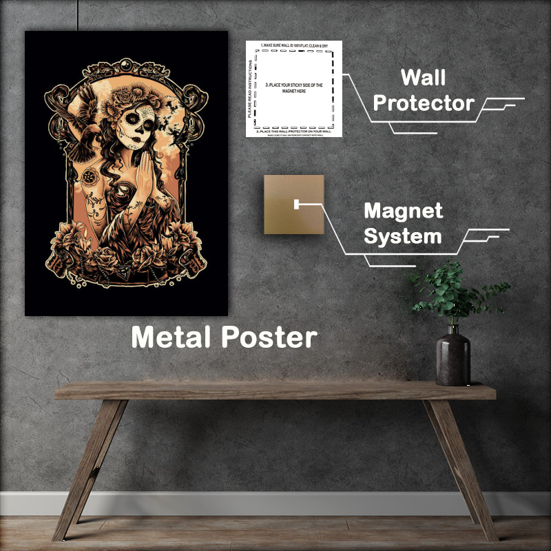 Buy : (Lady Muerto Metal Poster)