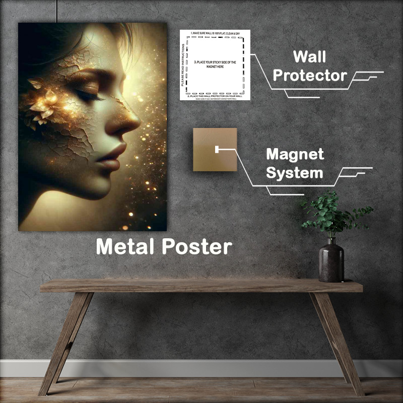 Buy Metal Poster : (Delicate light and shadow across a womans face)