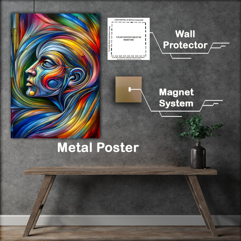 Buy : (Face with flowing lines and geometric shapes)