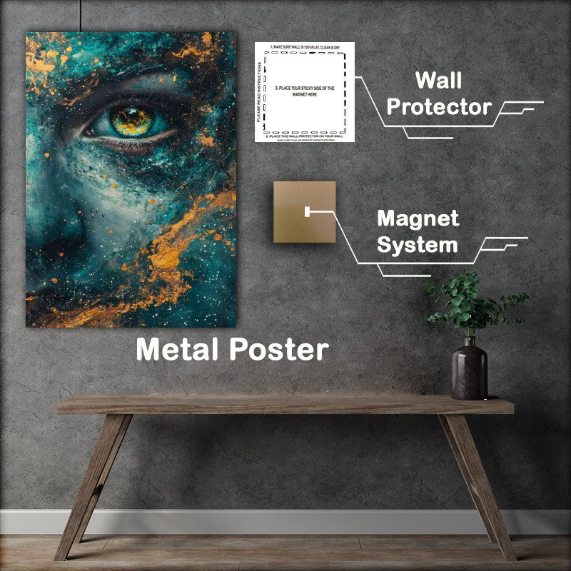 Buy Metal Poster : (Galaxy in face acrylic painting)