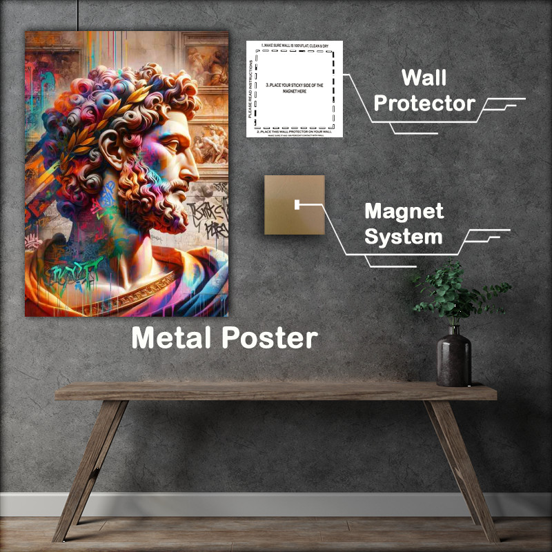Buy : (Profile overlaid with vibrant graffiti art)
