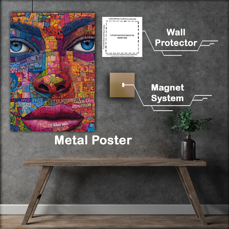 Buy Metal Poster : (The painting is of different kinds of words)