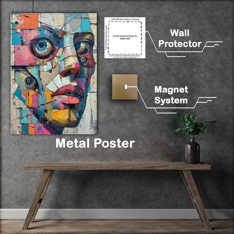 Buy Metal Poster : (Abstract painting of what seems to be a face)