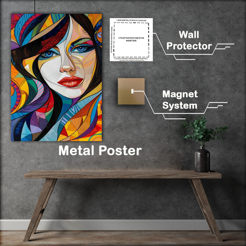 Buy : (Beautiful woman is composed of colorful geometrics)