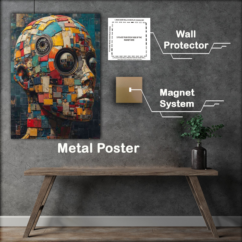 Buy Metal Poster : (Mechanical head painting style)