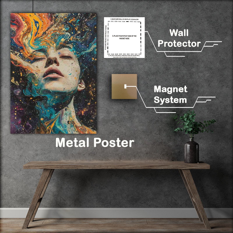Buy Metal Poster : (of a woman with abstract hair)