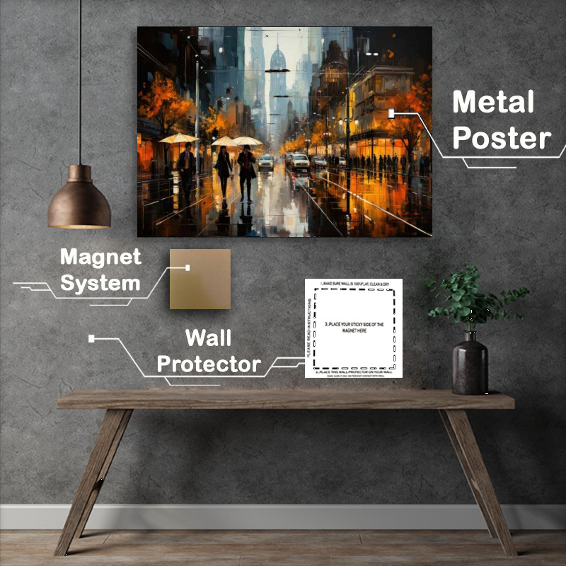 Buy Metal Poster : (Painting of New York City streets)