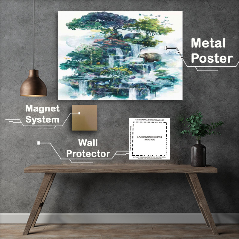 Buy : (A whimsical watercolor enchanted waterfalls)