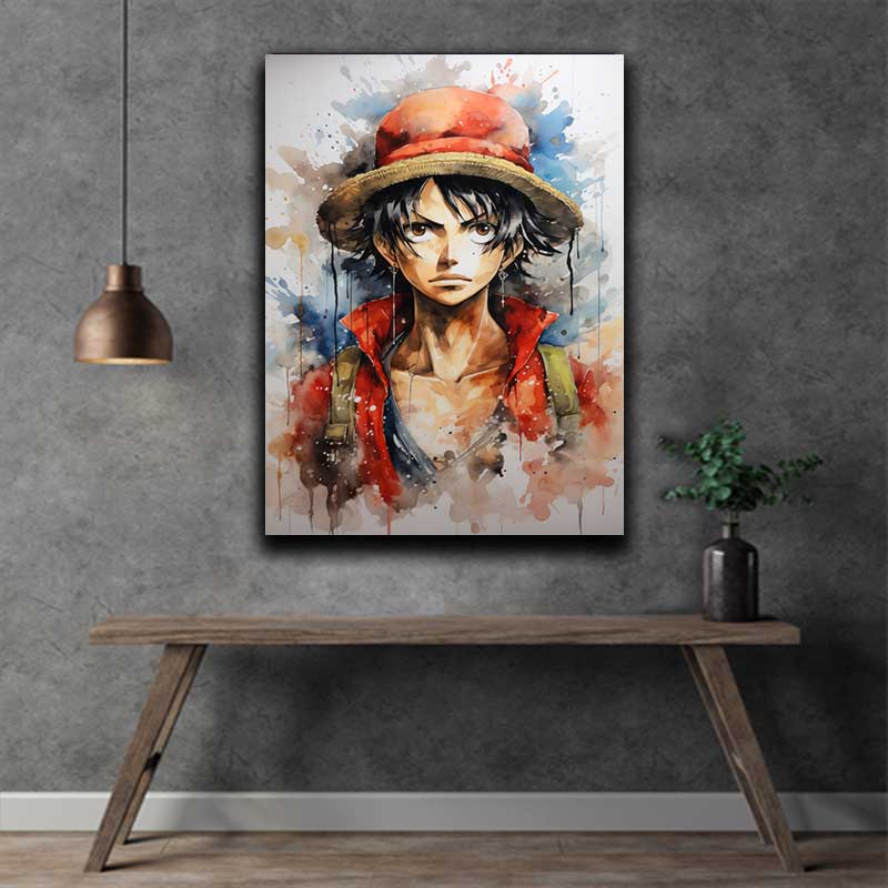 Monkey D Luffy one piece splash art in his straw hat Hot Sale Tod